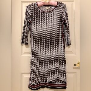 Floral Print and Stripe Trim Tunic Dress with 3/4 Sleeves *New!